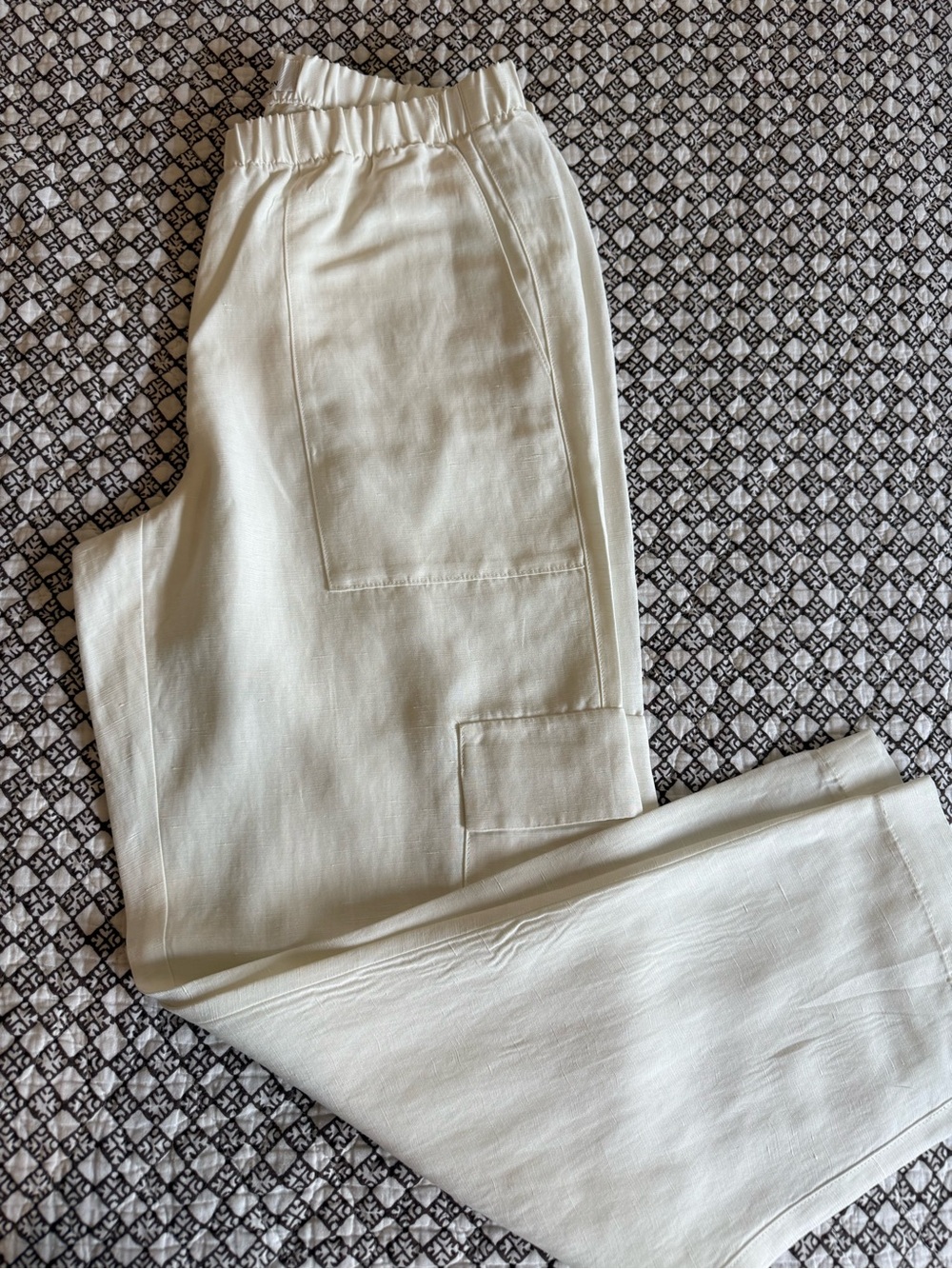 Babaton Cream Straight-Leg Linen Utility Pants